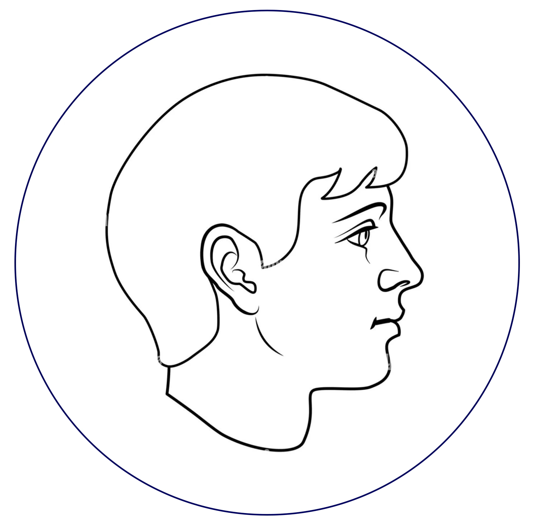 Graphic representation of head and neck cancer awareness symbol